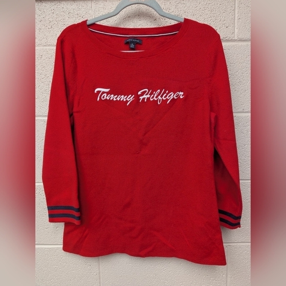 Tommy Hilfiger embroidered sweater red/navy/white size XL - Picture 11 of 11